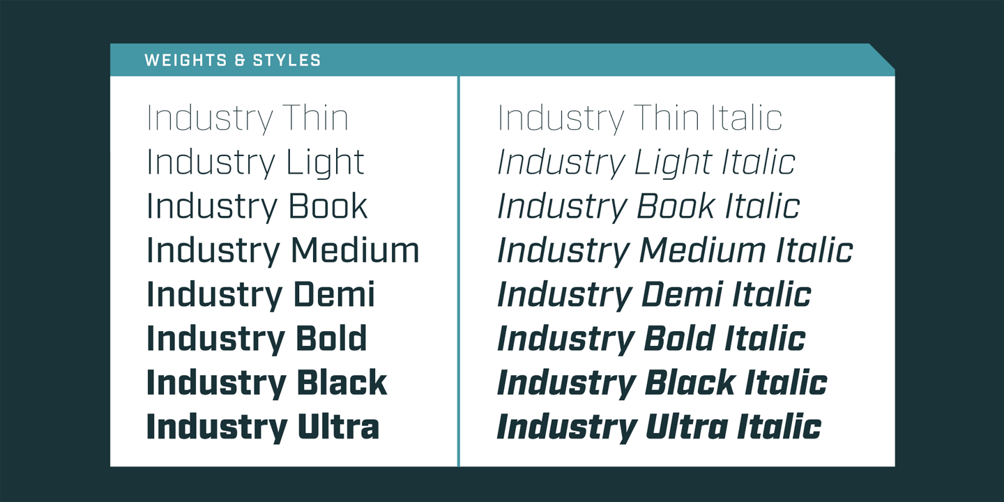 Industry Medium Italic Font preview